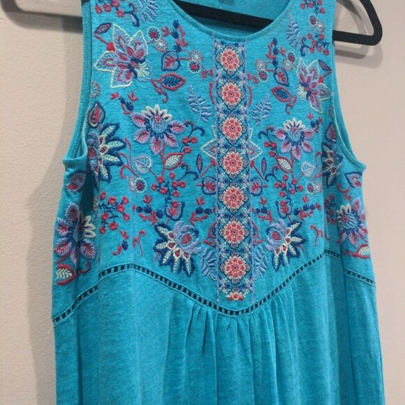 Sundance Womens Hidden Garden 100% Linen Embroidered Floral Dress Size XS Blue - Picture 4 of 10